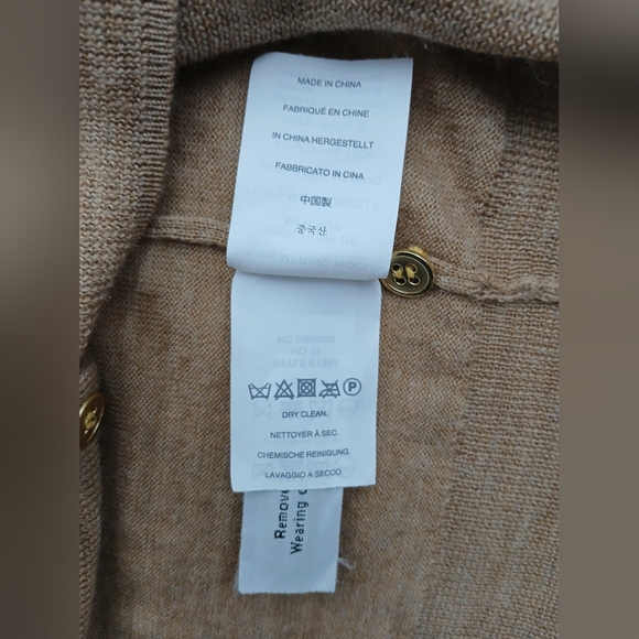 Ladies J.Crew 100% Fine Merino Wool Gold Button Cardigan. Size XL - Picture 7 of 8